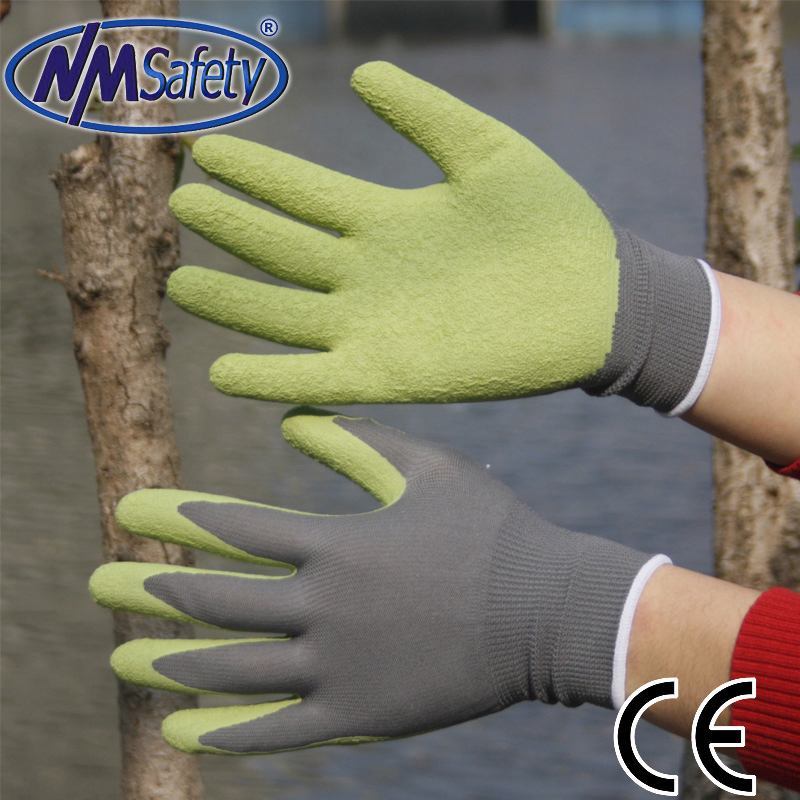 Nmsafety 13G Polyester Liner Latex Coating Work Glove