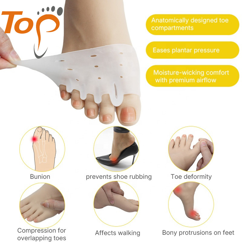 Soft Foot Cushions for Fasciitis and Toe Alignment Gel Metatarsal Pads