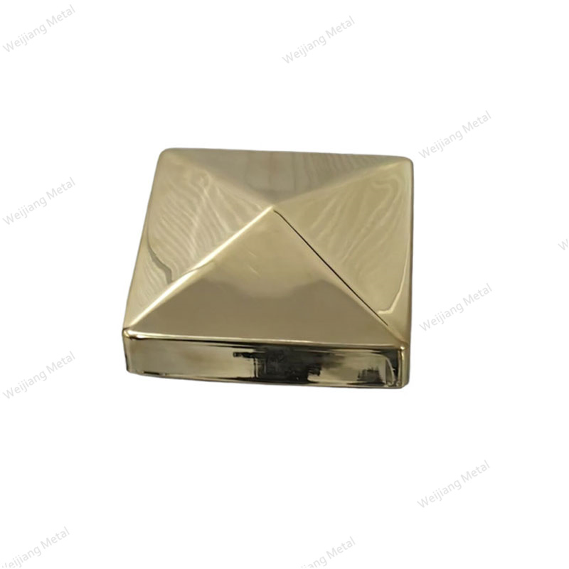 Yellow Copper Metal 4.5X4.5 Square Gate Wooden Fence Waterproof Fence Post Cap
