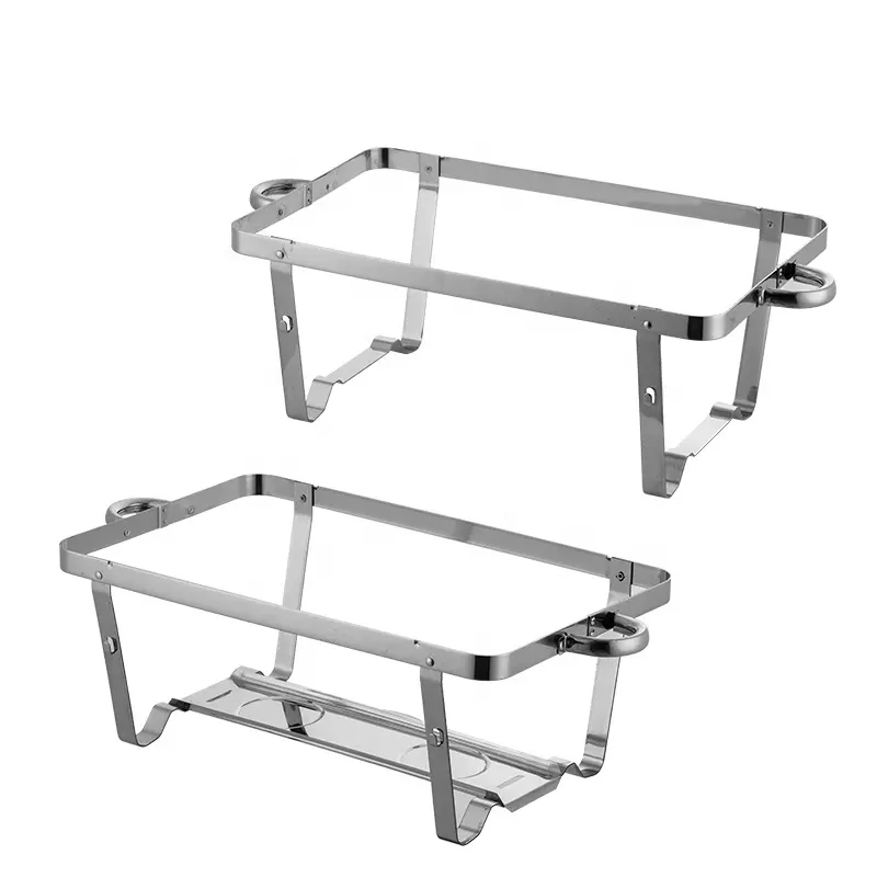OEM Chafing Dish Buffet Set 9.5qt Stainless Steel Rectangular Chafers Food Warmer Sets for Catering, Foldable