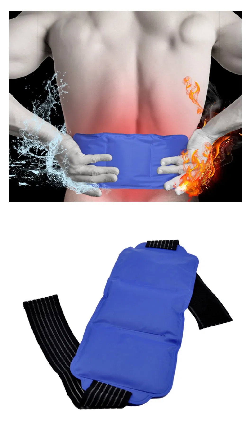 Pain Relief Ice Pack with Strap for Hot N Cold Therapy Reusable Gel Pack for Injuries