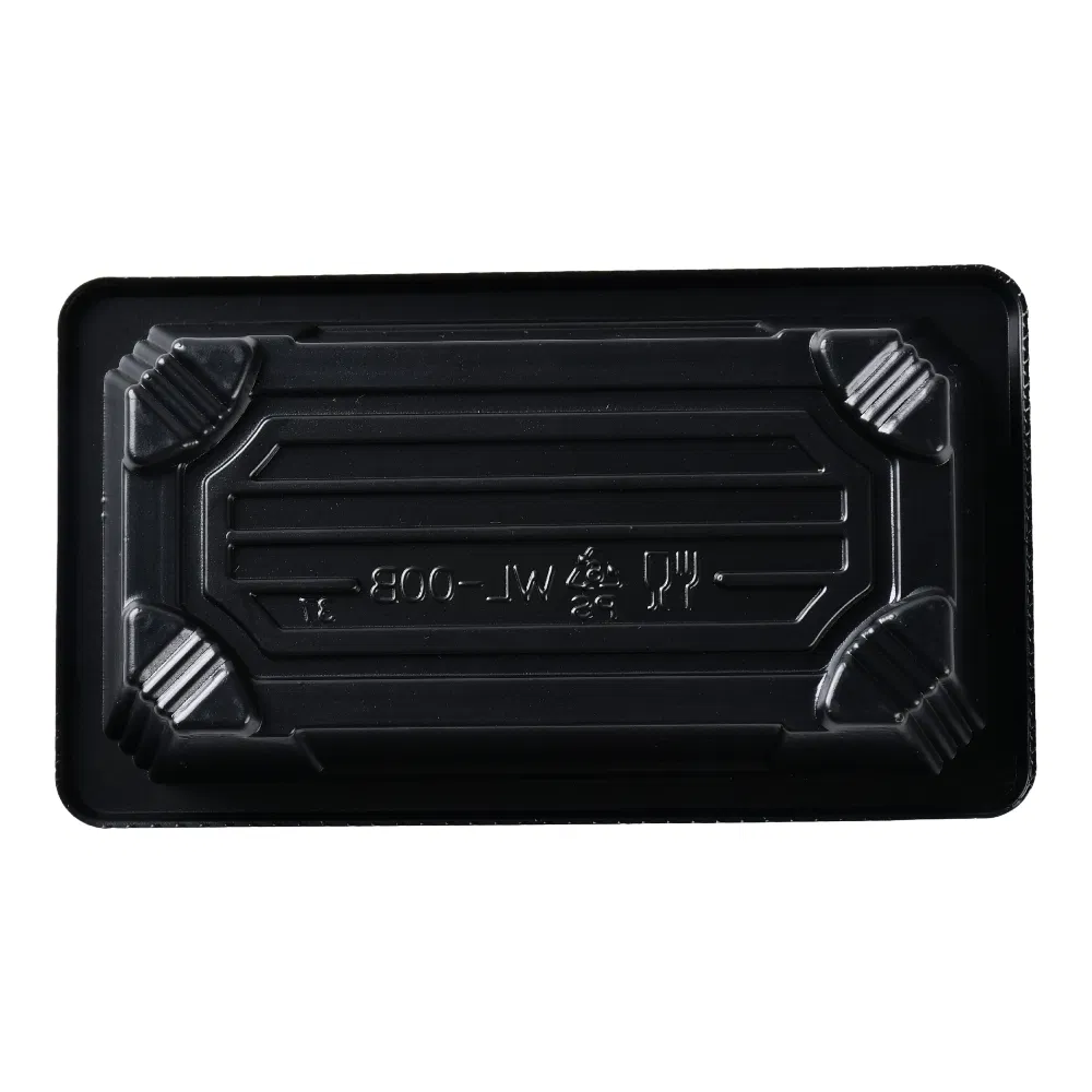 Classic Black Disposable Plastic Takeaway Sushi Verpackung Box