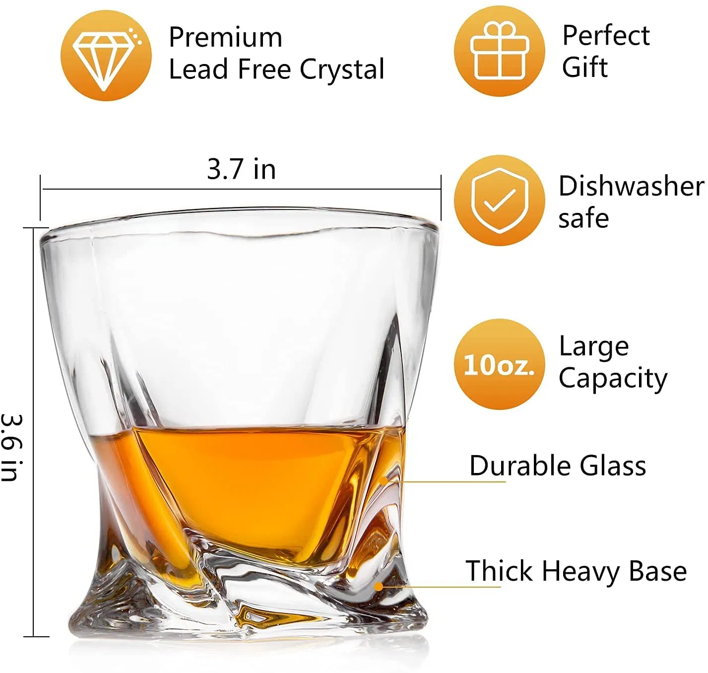 Custom Logo Twisted Whiskey Glass Hand Crafted Wine Glass Whiskey Stone Slate Coaster Wine Set