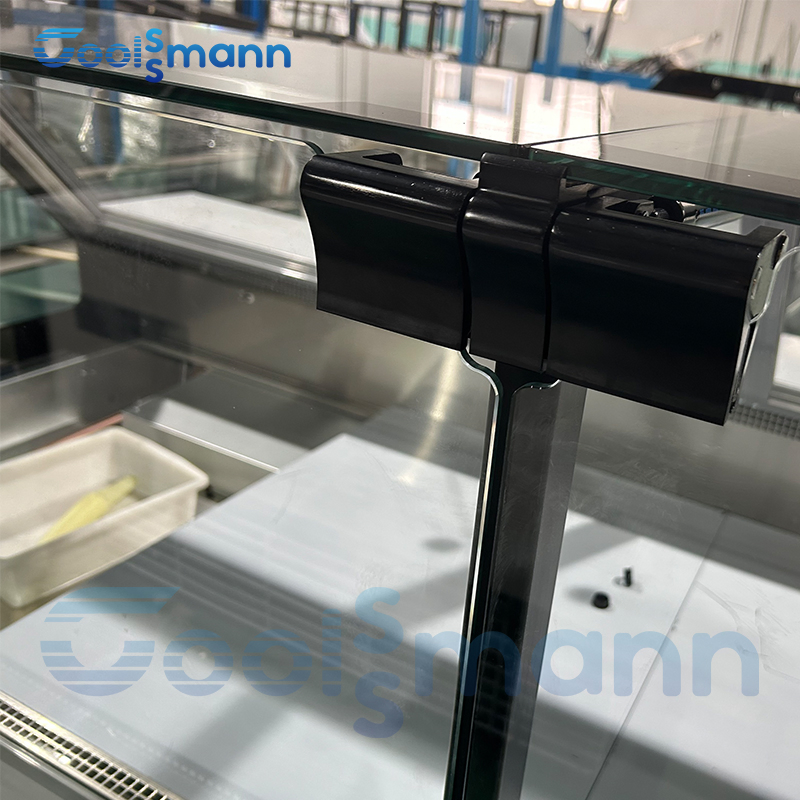 Commercial Supermarket Delicatessen Display Glass Door Chiller Meat Chiller Fridge Butcher Service Counter