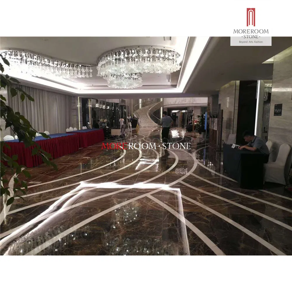 Luxury Golden Brown Crystal Onyx Stone Paving Floor for Lobby Floor