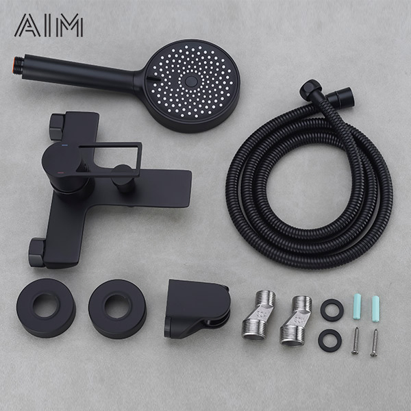 Wall Mounted Traditional Simple 3 Mode Shower Faucet Bath Mixer with Diverter Tap