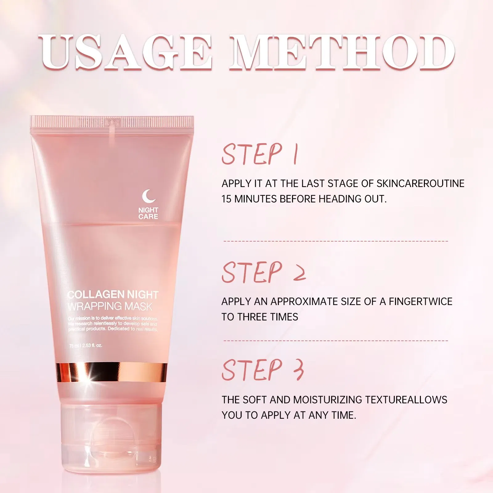 OEM Customized Collagen Night Wrapping Peel off Mask Facial Overnight Moisturizing Hydrating Smooth Face Skin Care Mask