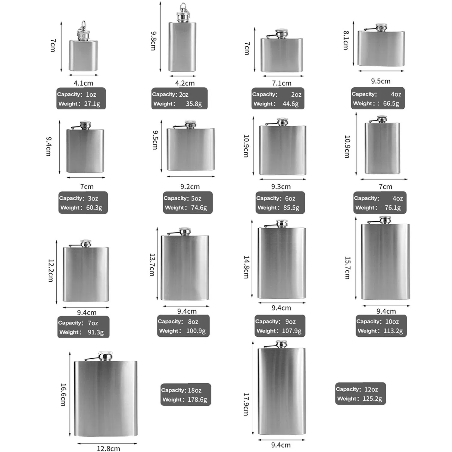 Custom Vintage Wine Flask Water Bottle Square Hip Flask 304 Stainless Steel Liquor Whiskey Alcohol Flask