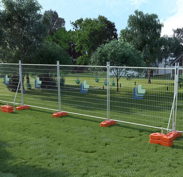 Construction Site Portable Galvanized Silver Metal Perimeter Portable Temporary Security Fence