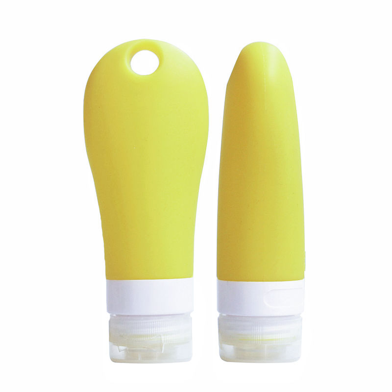 Portable 30ml/60ml/90ml Refillable Leakproof Silicone Squeeze Bottle with Carabiner