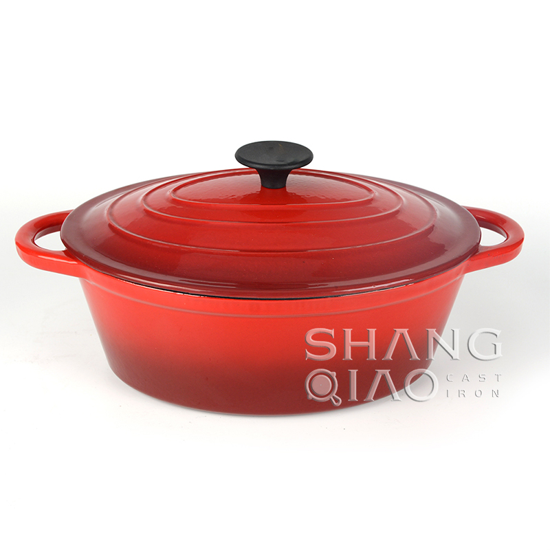 Чугунная эмалированная жаровня-кастрюля