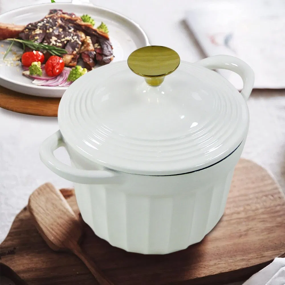 Чугунная эмалированная жаровня Cookwin, 2 кварты, белая