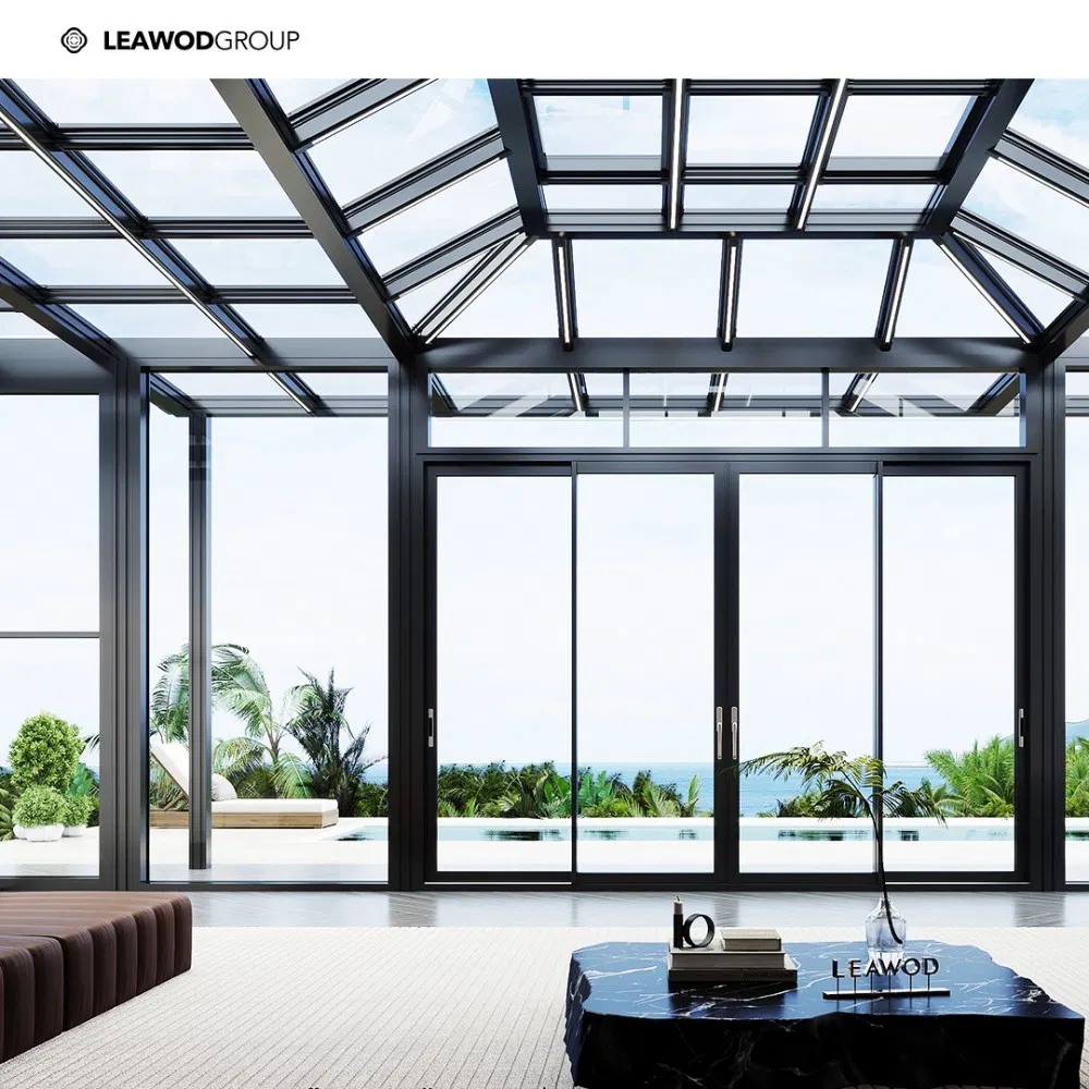 Exterior Custom Outdoor Aluminum Aluminium Four Seasons Sunroom Leisure with Double Glazing Waterproof Heat Insulation Soundproof Anti-UV Features for Pergola