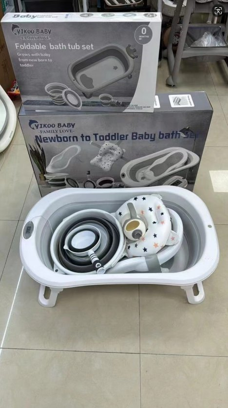 Складная детская ванночка для малышей с аксессуарами