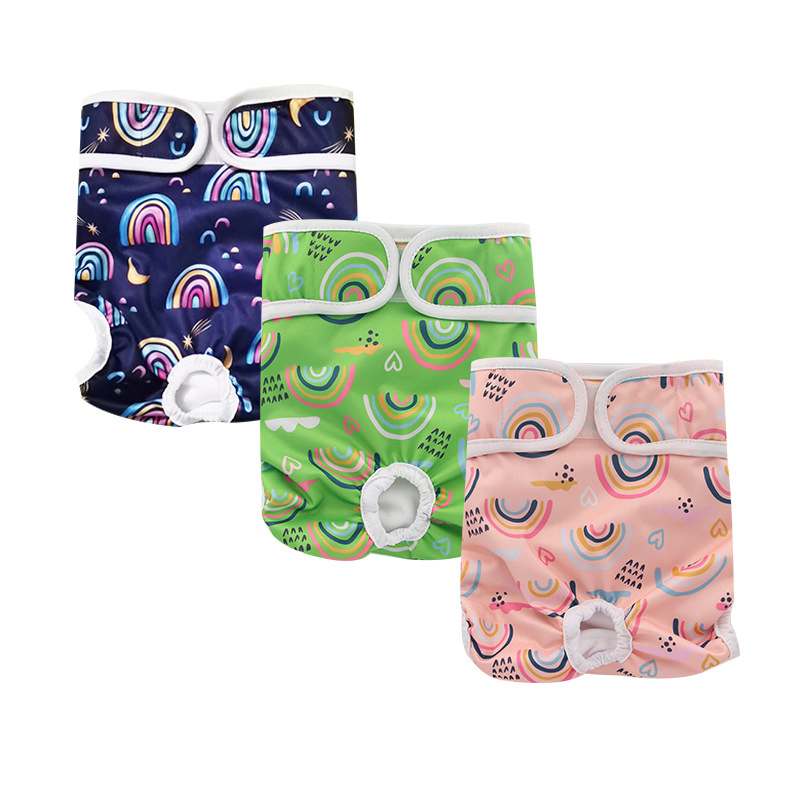 a Set of 3-Piece Female Dog Physiological Pants, Washable Female Dog Urine Pants, and Pet Physiological Pants