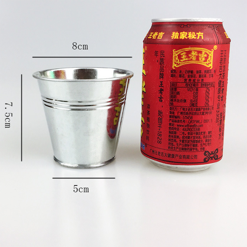 Ведро металлическое белое маленькое кашпо