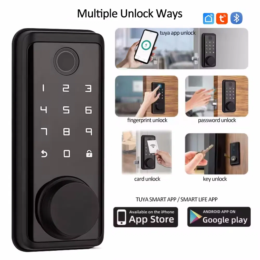 Tuya APP Fingerprint Entrance Password Bluetooth Security Automatic Smart Locks