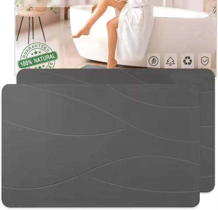 Hard Diatomaceous Earth Non-Slip Super Absorbent Different Color Custom Logo Bath Stone Mat