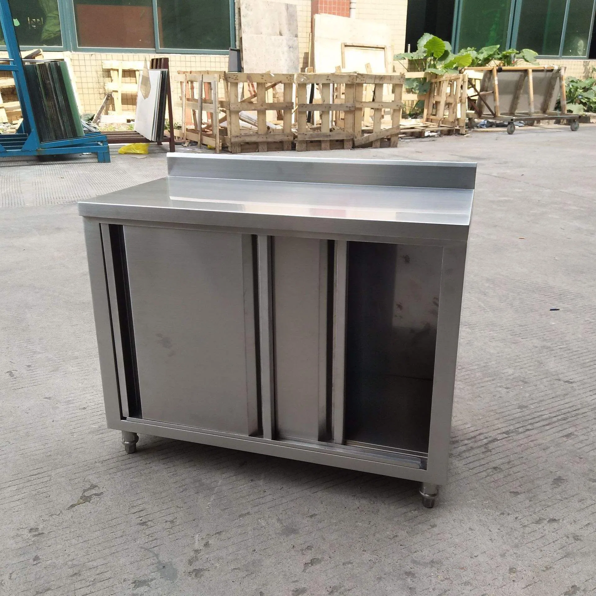 Stainless Steel Assembly Sliding Door Table, Kitchenware for Hotels and Restaurants, Kitchen Equipment