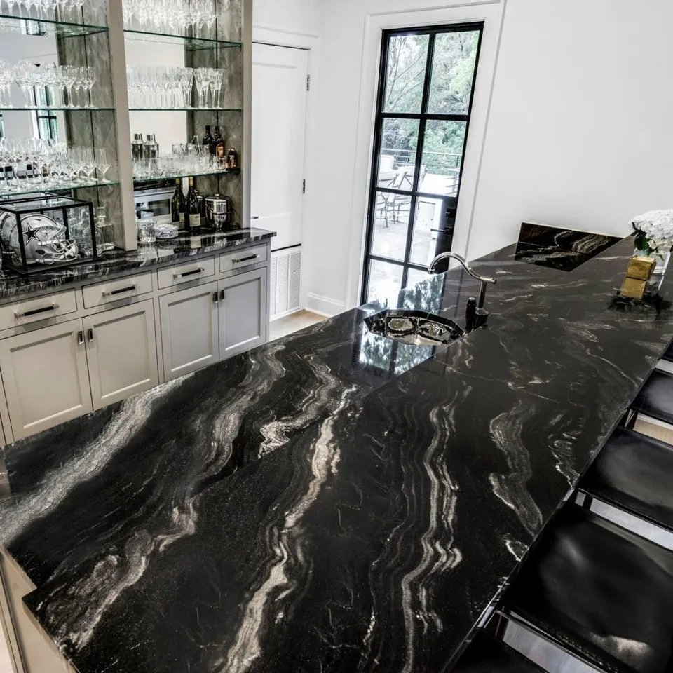 Black Forest Natural Marble Stone Marble Countertops Background Wall Kitchens Countertops