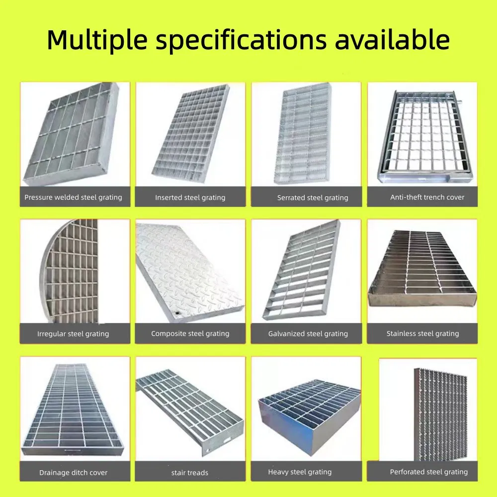 Industrial Use Steel Stair Treads Grating for Step Ladders Factory Supply Steel Grating Galvanized Stairs Outdoor Steel Stair Tread