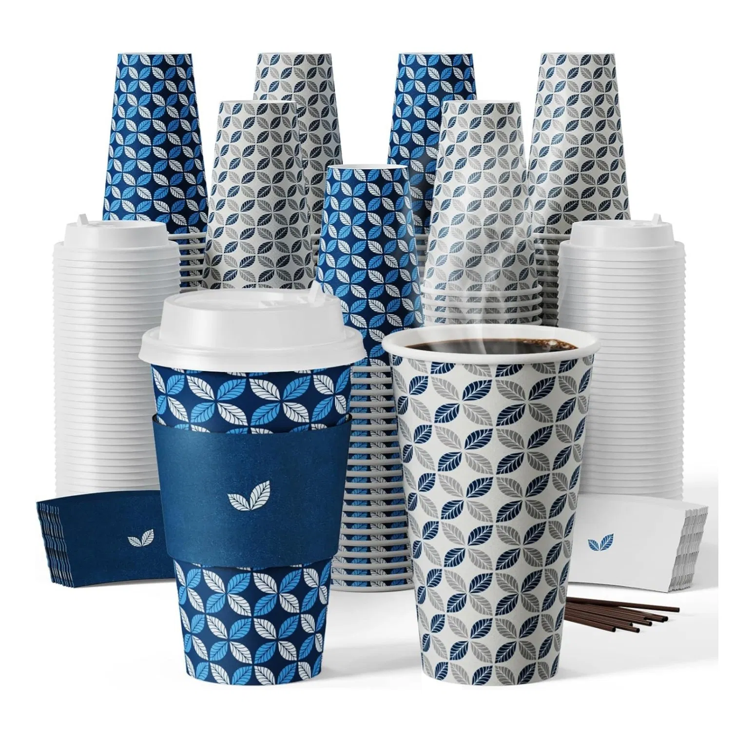 Бумажные стаканчики 16 oz для горячих напитков