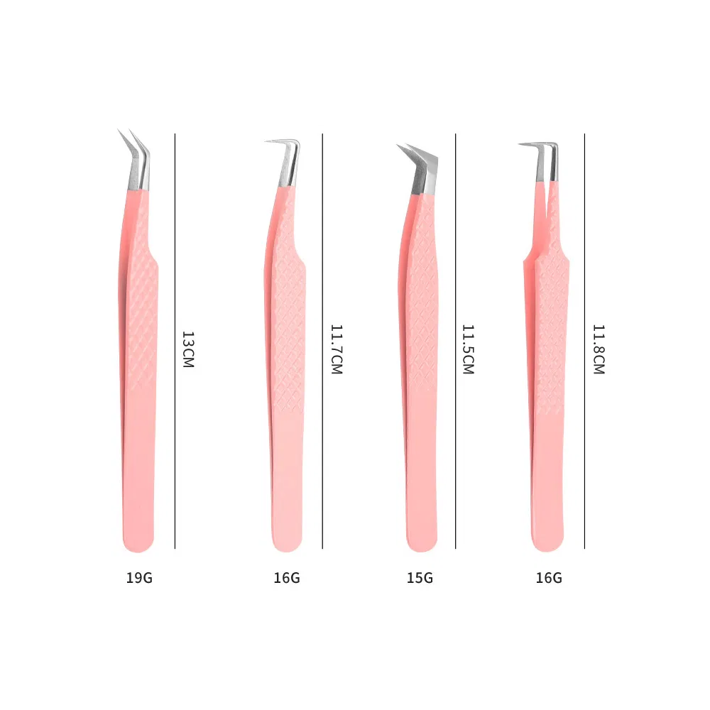Professional Fiber Tip Eyelash Tweezer Volume Lash Tweezers Fiber Tip Set