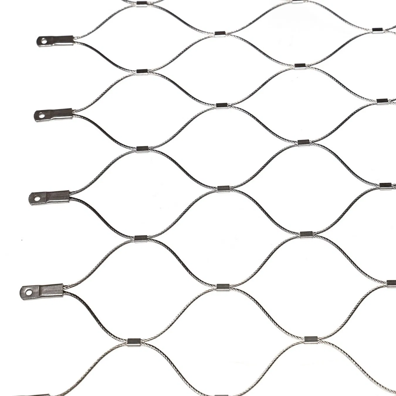 AISI 304 316 Stainless Steel Wire Rope Safety Netting with 50 - 100 mm Opening