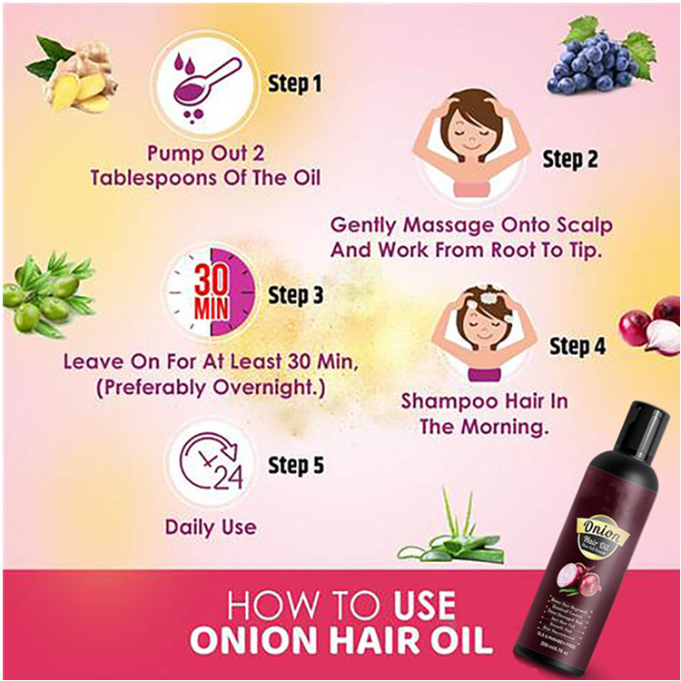 Natural Anti Hair Loss Red Onion Nourishing Hair Growth Oil