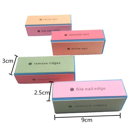 Wholesale OEM Nail Files 4 Sides Sponge Nail Buffer Polishing Sanding Block for Nail Art