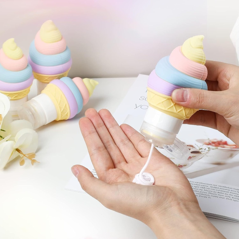 Ice Cream Shape Portable Leak Proof Squeeze Perfume Silicone Travel Bottle Wide