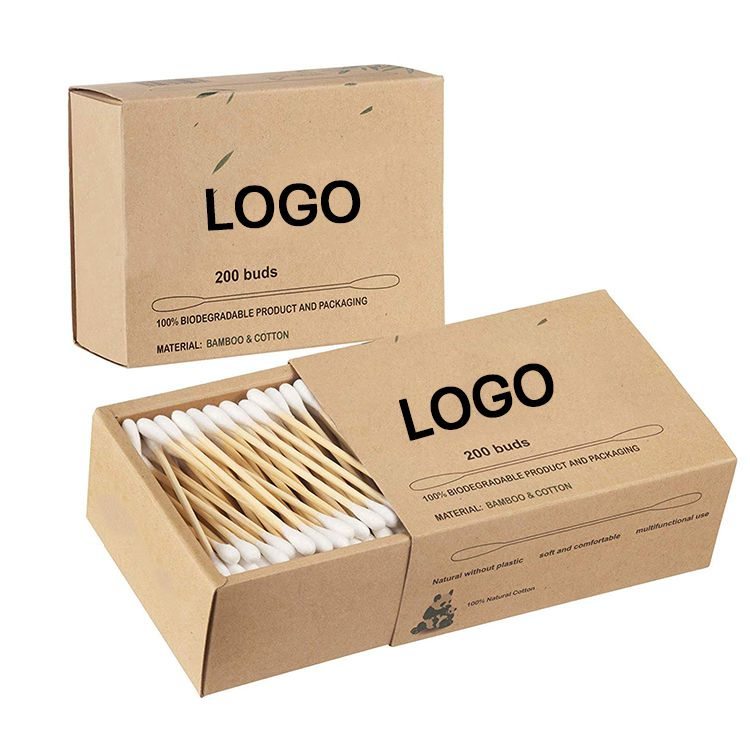 200 PCS Bamboo Cotton Bud Recycling Package, Cotton Swab