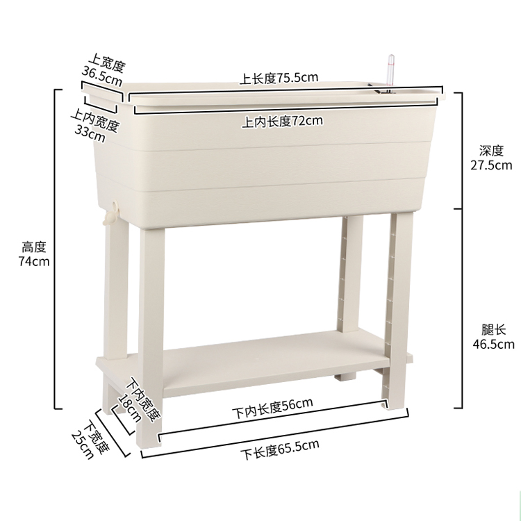 Factory Wholesale Custom Outdoor Flower Stand, Raised Garden Bed, Elevated Plastic Planter Box