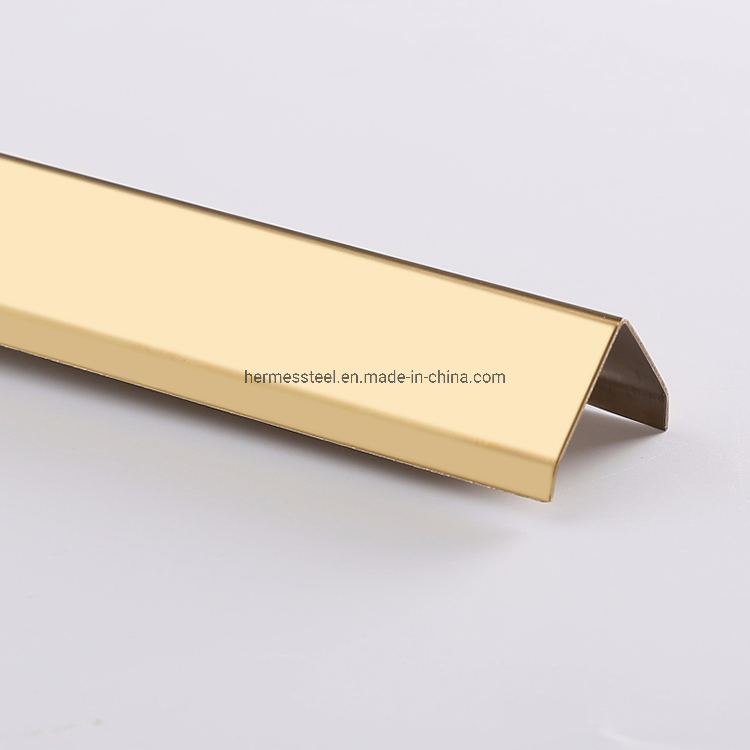 Stainless Steel V-Shape Angle Profile with Color 800 G Mirror Finish Used as Wall Corner Protector
