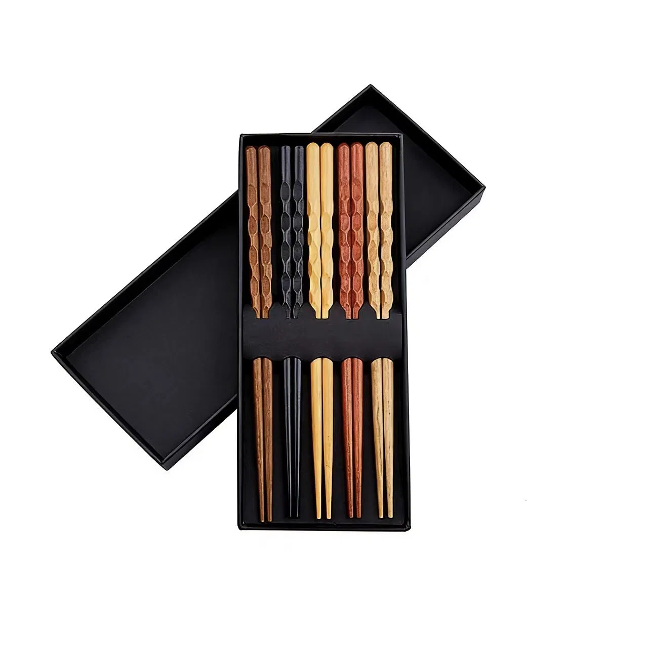 5-Pair Box Set of Non-Slip Solid Wood Chopsticks/Chicken Wing Red Sandalwood Chopsticks