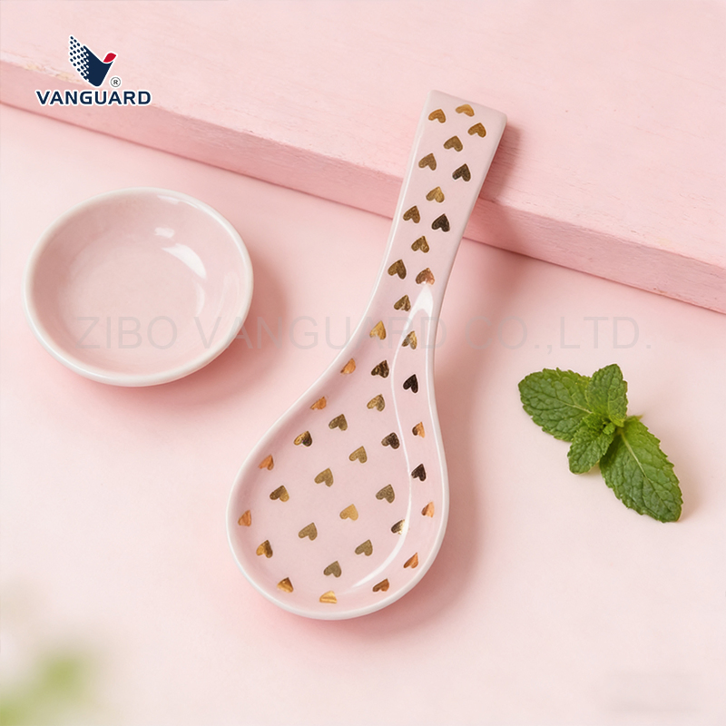 Christmas Large Porcelain Spoon Custom Printing Ceramic Soup Spoon for Festival