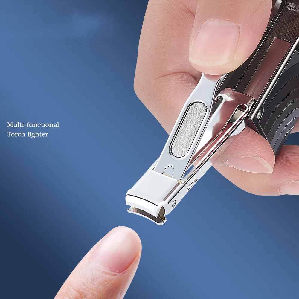 Multi Functional Straight Texture Lighter with Nail Clipper and Bottle Opener