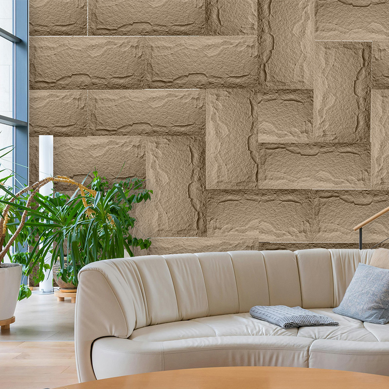 Fade-Resistant Thermal PU Stone Wall Sheets Exterior Commercial Building Facade System