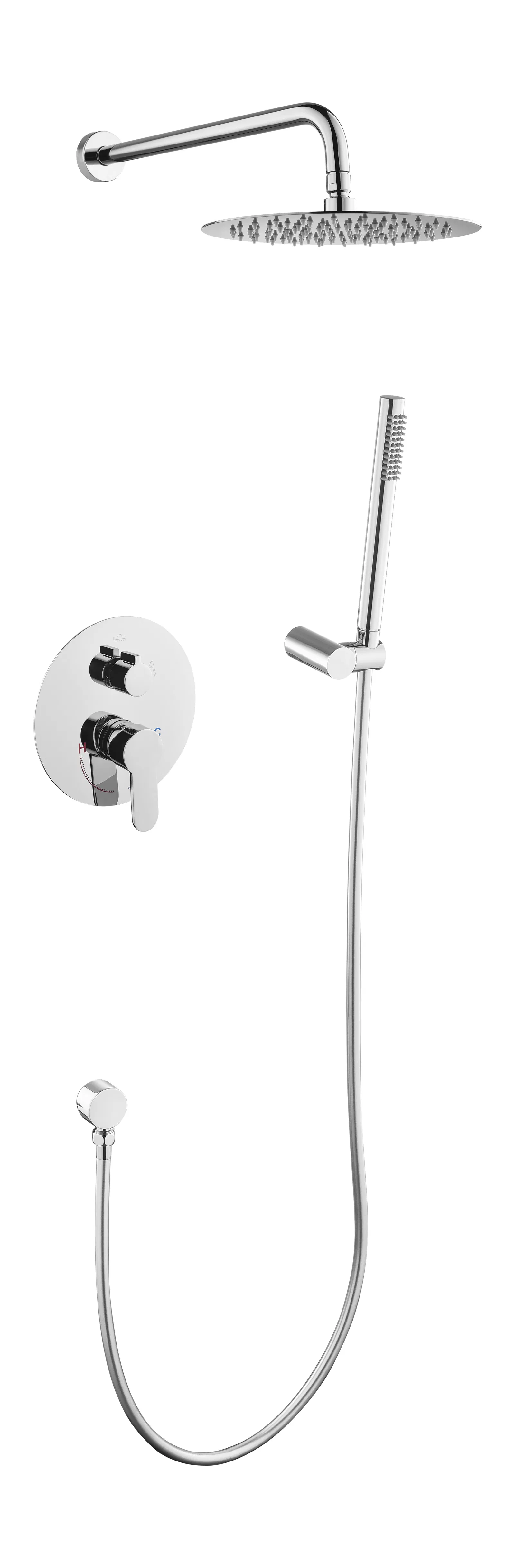 New Design Model Chromed Round Shape Two Functiones bathtub Concealed Shower Mixer Set