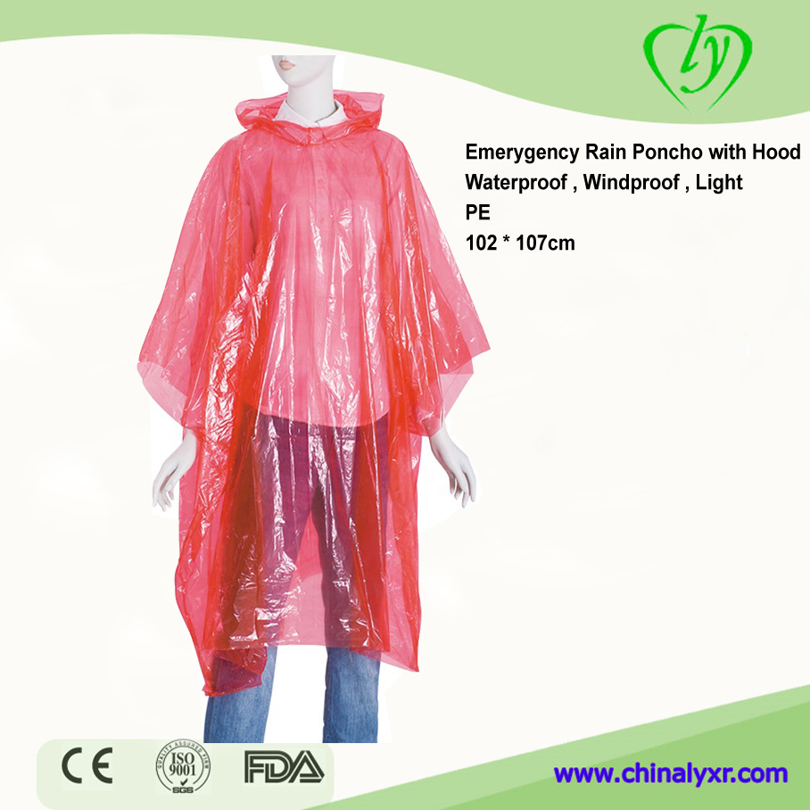 Camouflage PVC Plastic Poncho with Hood