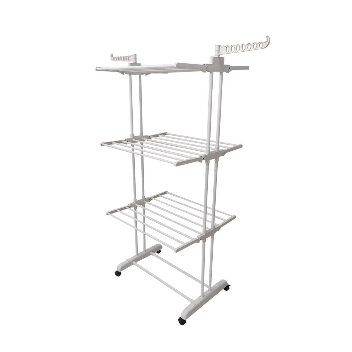 Foldable Metal Clothes Drying Rack Multifunctional Multi-Layer Freestanding Clothes Rack