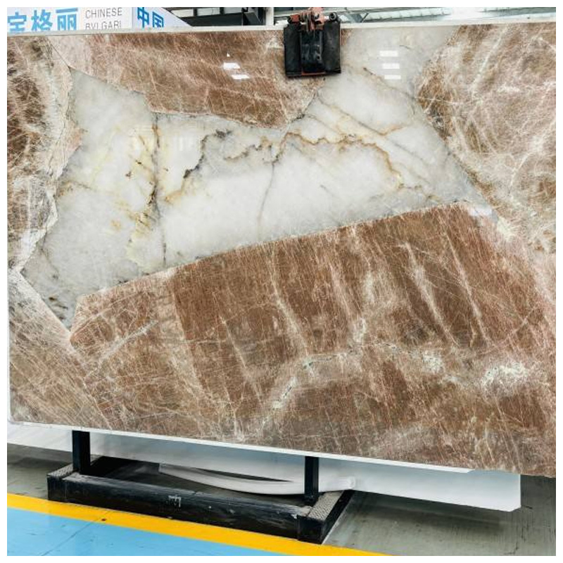 Brazilian Patagonia Glace Quartzite Slabs for Backlit Wall and Countertops
