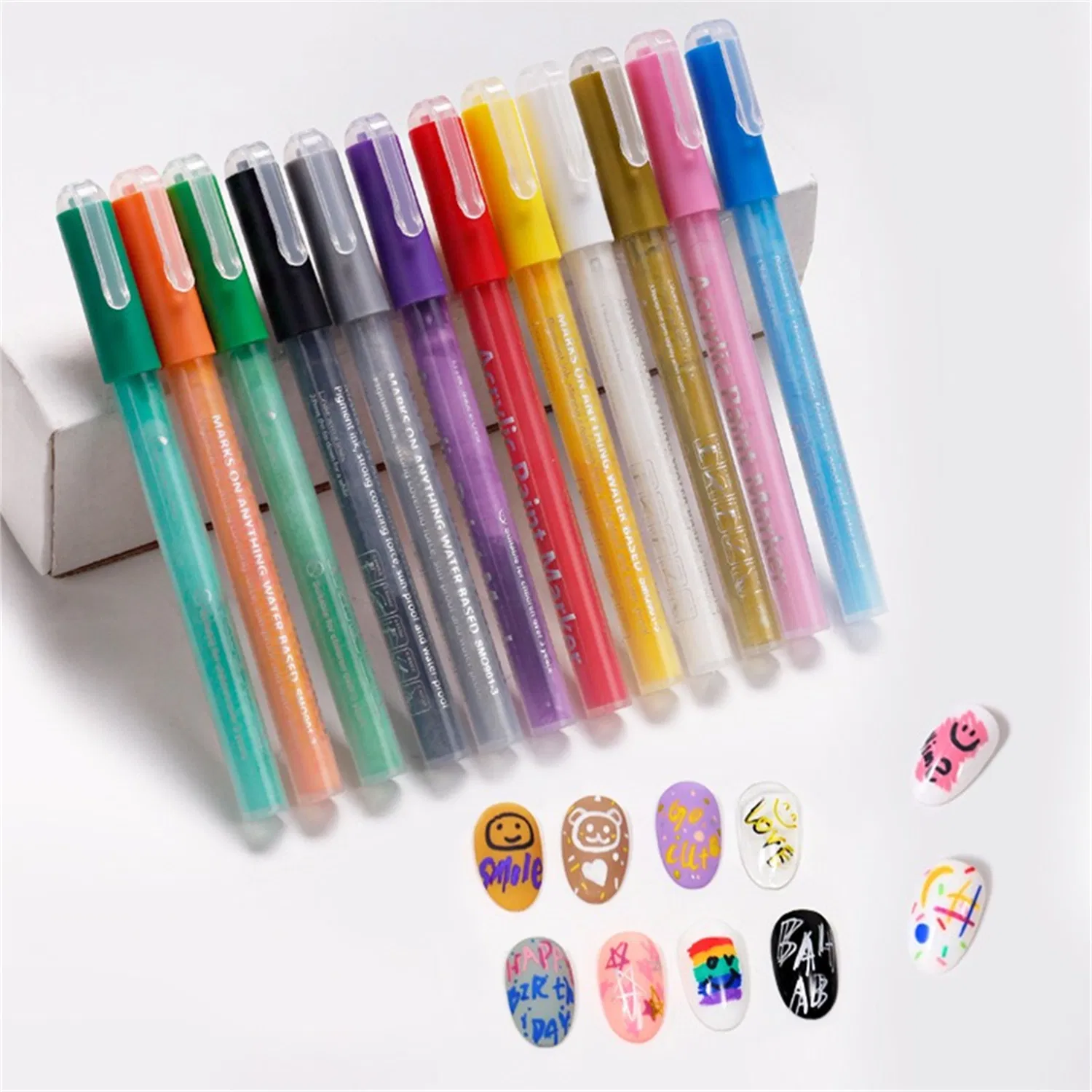 12 Colors Gel Painting UV LED Nail Art Polish Pens Tips Nail Painting Pen Waterproof DIY Graffiti Design Painting Varnish Manicure Adorn Tool