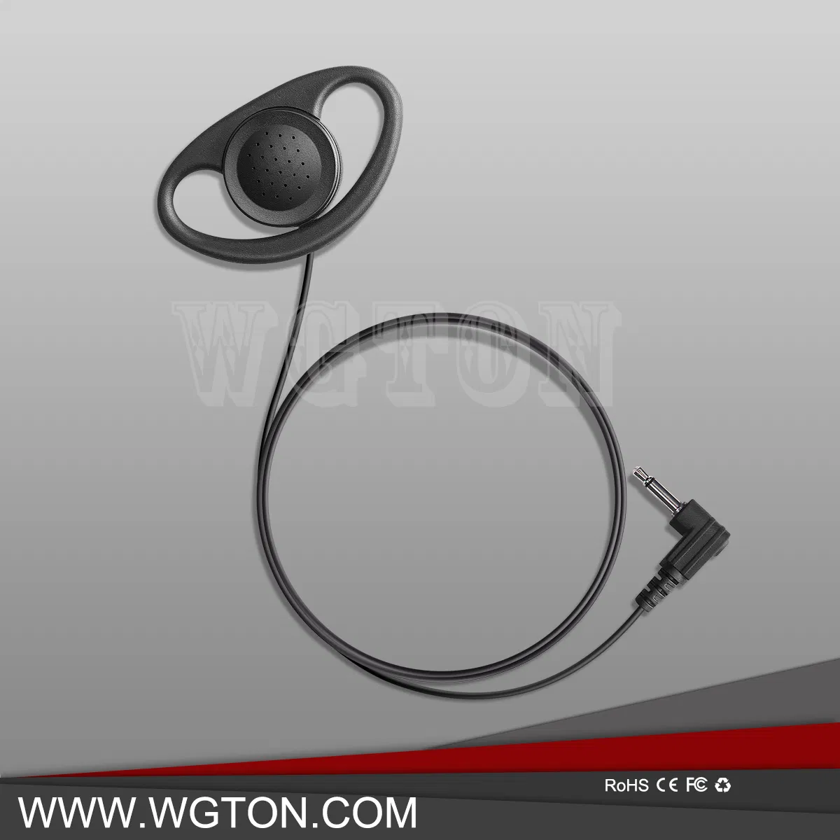 Наушник D-образный с заушиной для рации, только прием