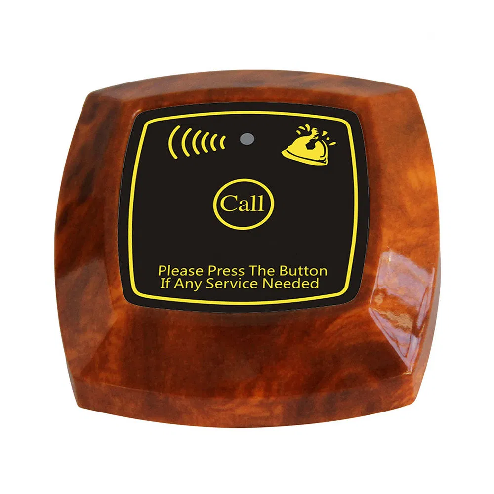 Wirelesslinkx Ape620 Wireless Calling Waiter Pagers Restaurant Table Wood Color Call Bell Button System