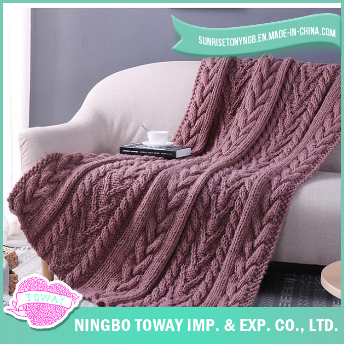 China Warming Knee Throw Cable Patterns Chunky Knit Blanket