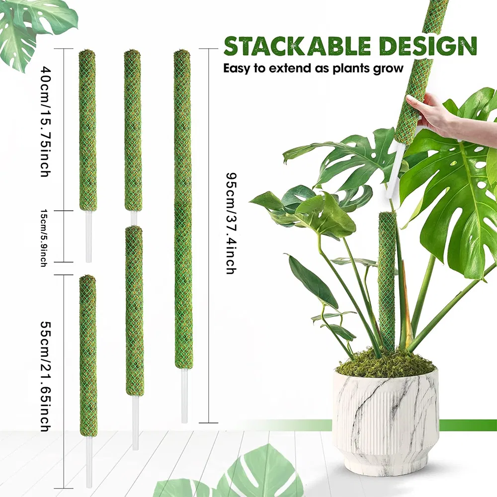 Aerial Root-Friendly Breathable Green Plastic Grid Moss Pole for Philodendron Vertical Growth Monstera Deliciosa