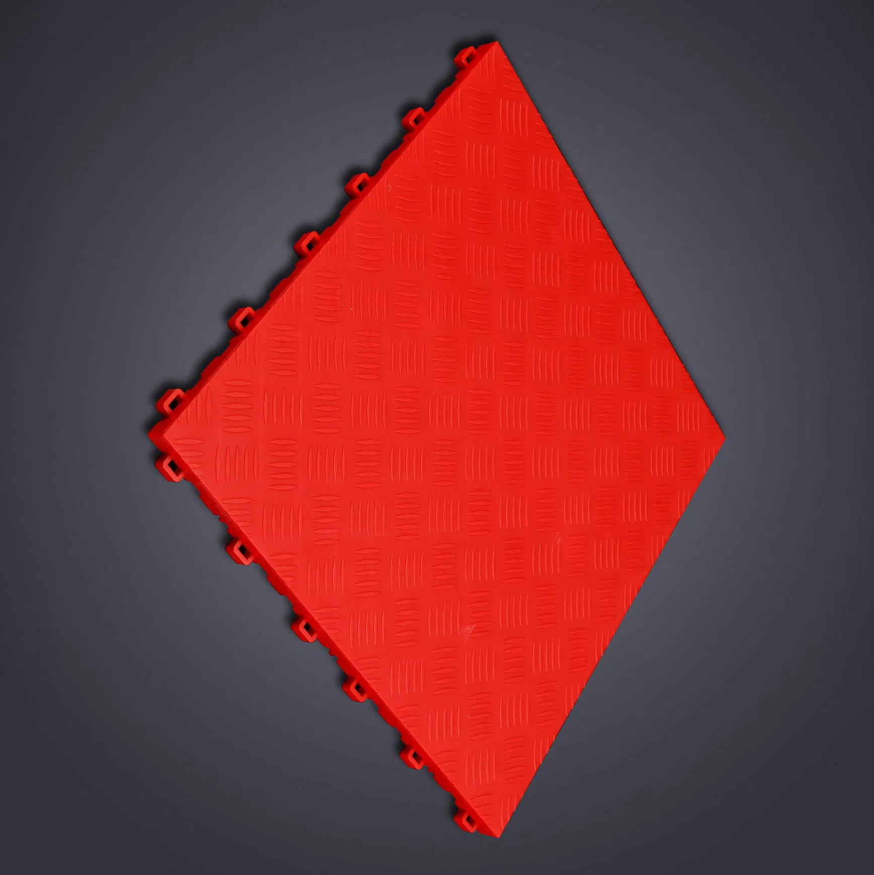 Ags Diamond Pattern Floor Interlocking Floor Tile Splicing Floor Mat UV Resistant Easy to Install Flooring for Workshops Gyms Basements