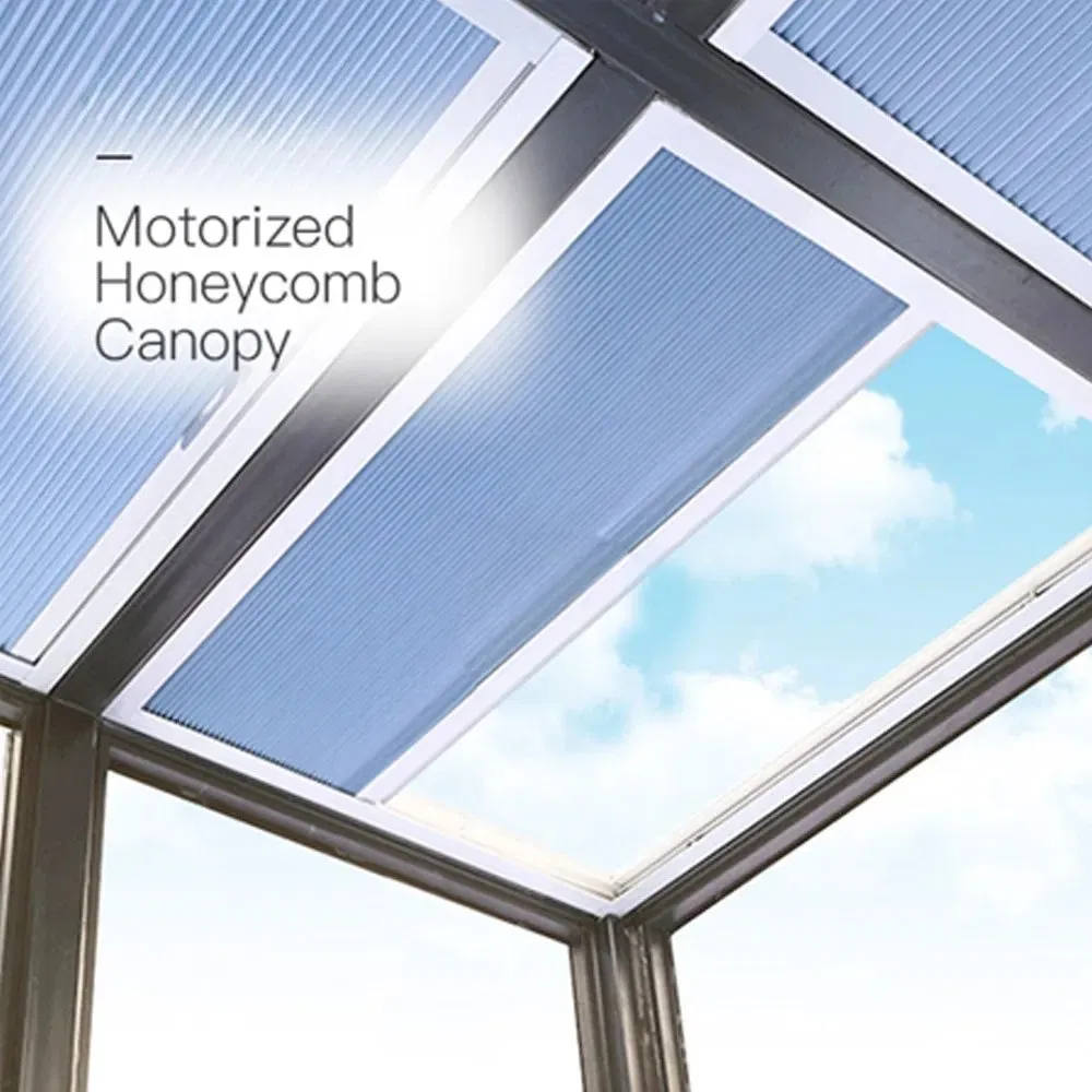 Motorized Honeycomb Blinds Electric Blackout Shades Fabric Roof Skylight Curtains