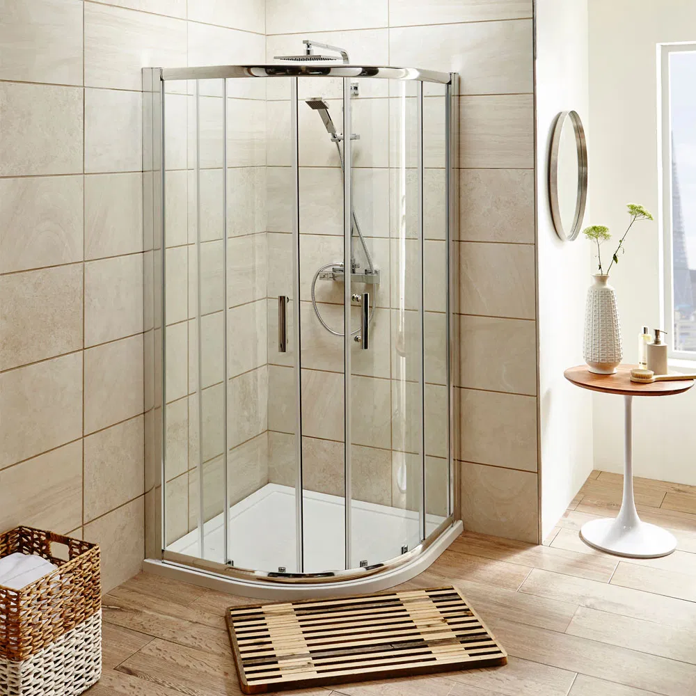 Simple Bathroom Shower Rooms Tempered Glass Shower Cabin Door